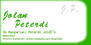 jolan peterdi business card